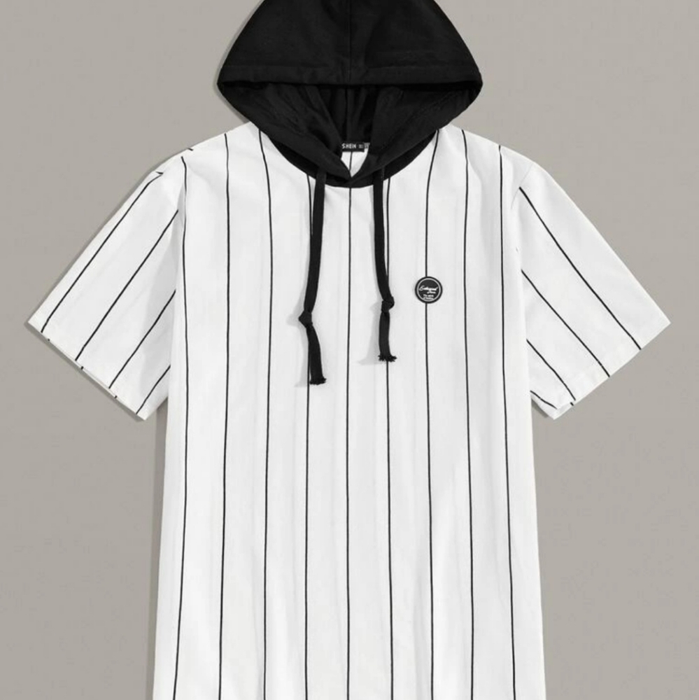 Men's striped hoodie t-shirt.